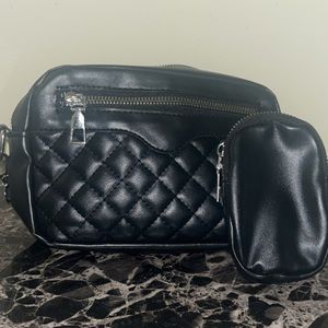 Black Crossbody Bag W/ Pouch